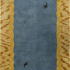 Blue and Mustard Traditional Rug