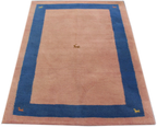 Blush Pink & Blue Traditional Border Rug