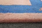Blush Pink & Blue Traditional Border Rug