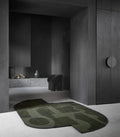 Organic Abstract Olive Green Wool Rug