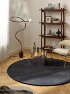 Midnight Black Solid Wool Rug
