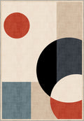 Modern Geometric Circle & Block Rug