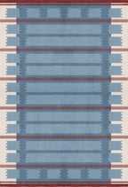 Blue Heritage Stripe Traditional Rug