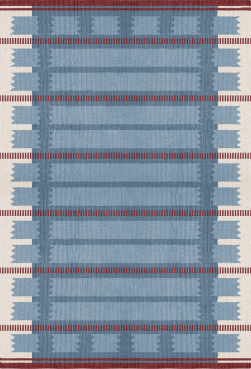 Blue Heritage Stripe Traditional Rug