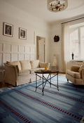 Blue Heritage Stripe Traditional Rug