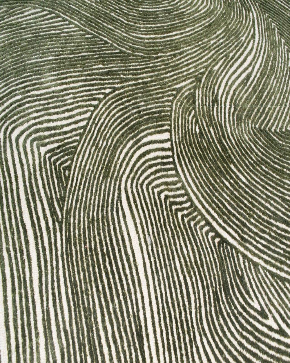 Olive Contour Abstract Unshaped Rug