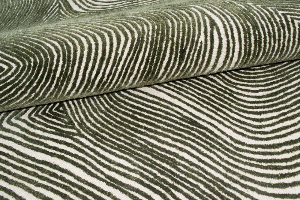 Olive Contour Abstract Unshaped Rug