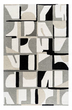 Black, White & Grey Abstract Geometric Area Rug