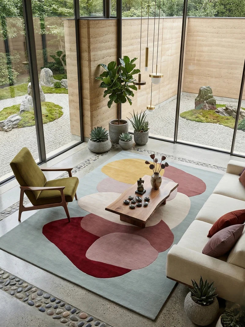 Abstract Color Block Geometric Rug