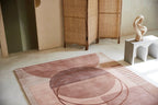 Minimal Peach Abstract Geometric Rug