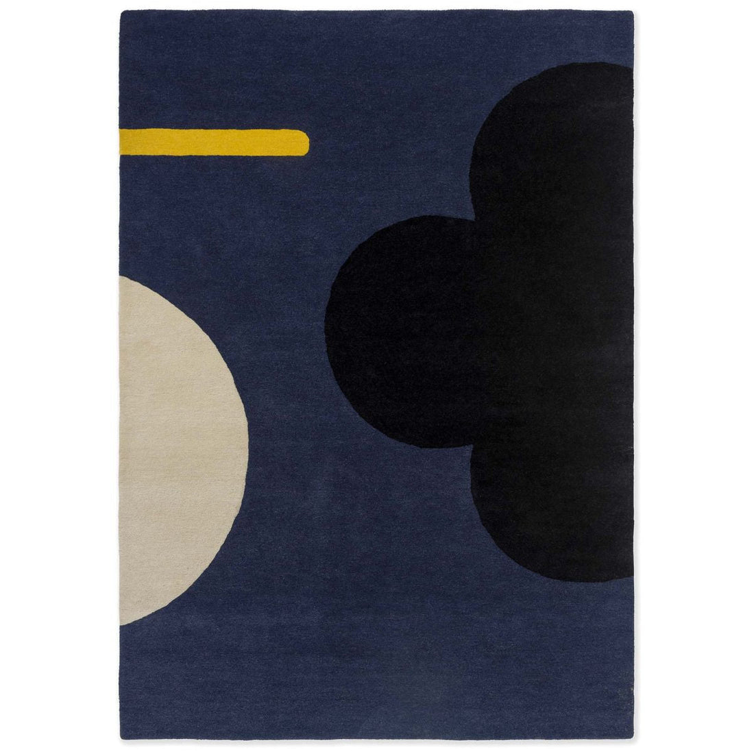 Navy Blue Abstract Geometric Area Rug