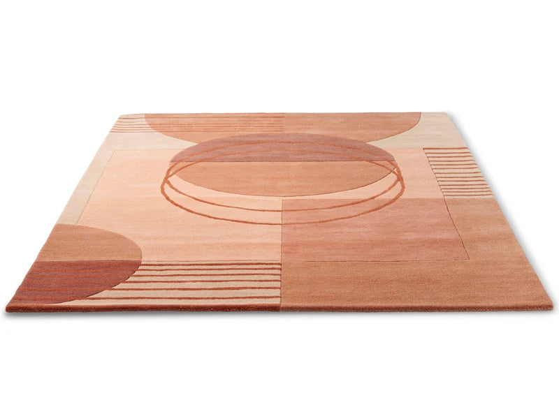 Minimal Peach Abstract Geometric Rug