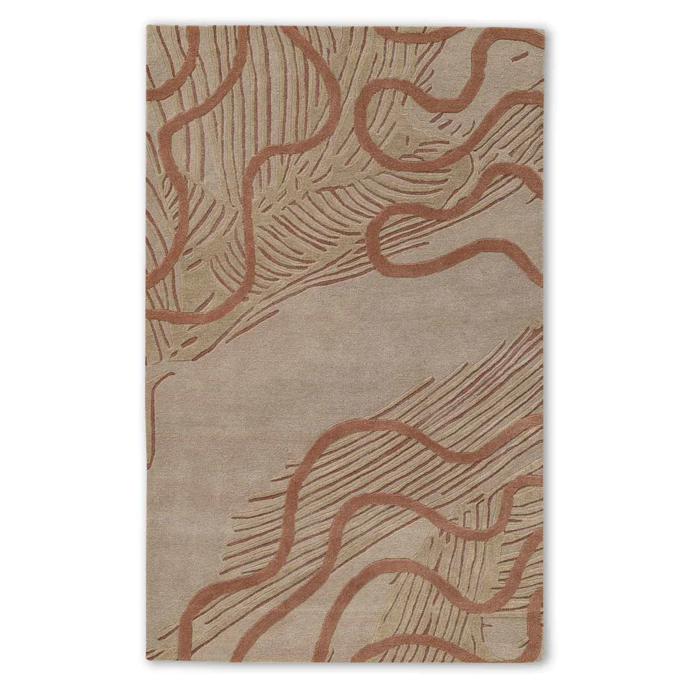 Abstract Terracotta Organic Geometric Rug