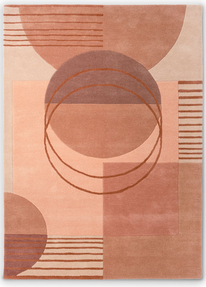 Minimal Peach Abstract Geometric Rug
