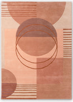 Minimal Peach Abstract Geometric Rug
