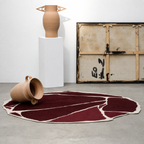 Burgundy Abstract Unshaped Rug