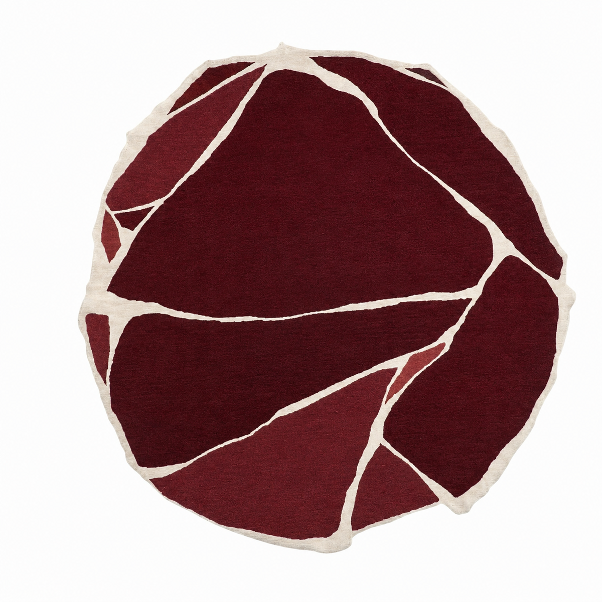 Burgundy Abstract Unshaped Rug