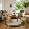 Olive & Ivory Geometric Unshaped Rug