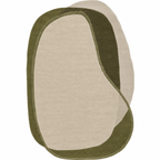 Olive & Ivory Geometric Unshaped Rug