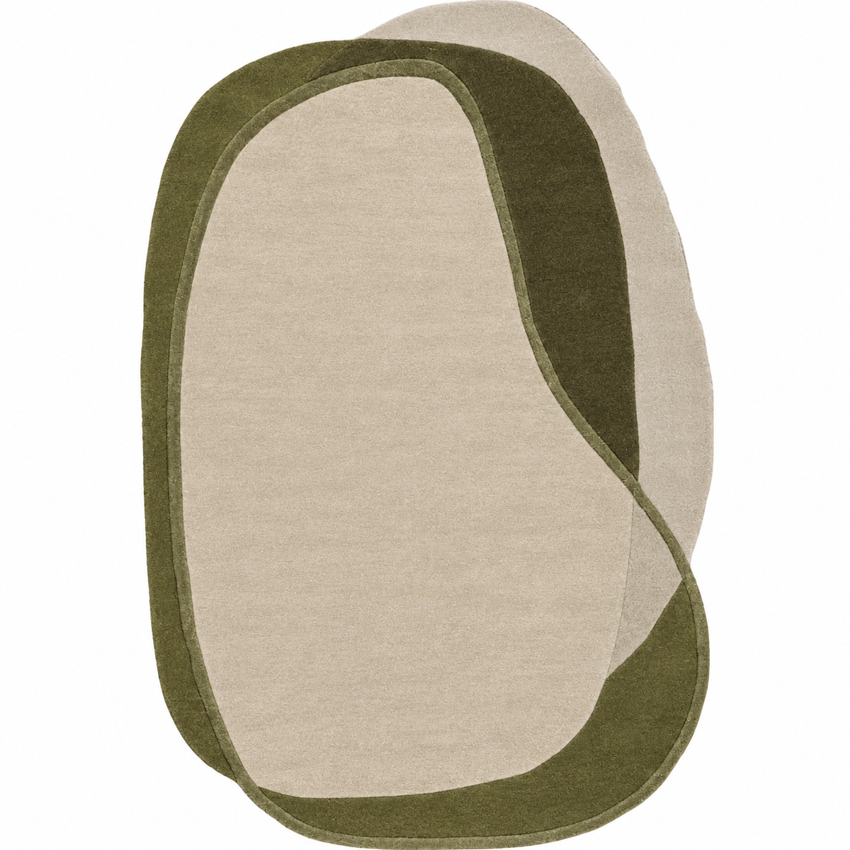 Olive & Ivory Geometric Unshaped Rug