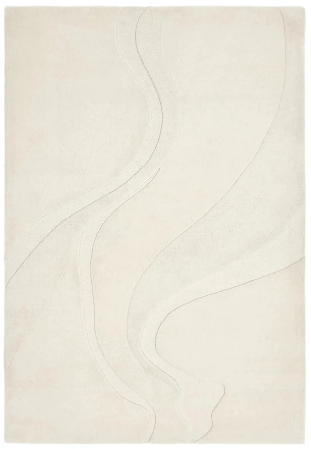 Modern Ivory Abstract Flow Area Rug