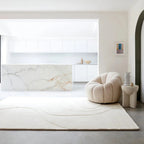 Modern Ivory Abstract Flow Area Rug