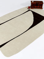 Modern Black & Ivory Abstract Geometric Area Rug