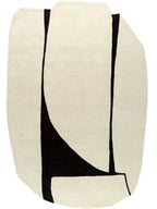 Modern Black & Ivory Abstract Geometric Area Rug