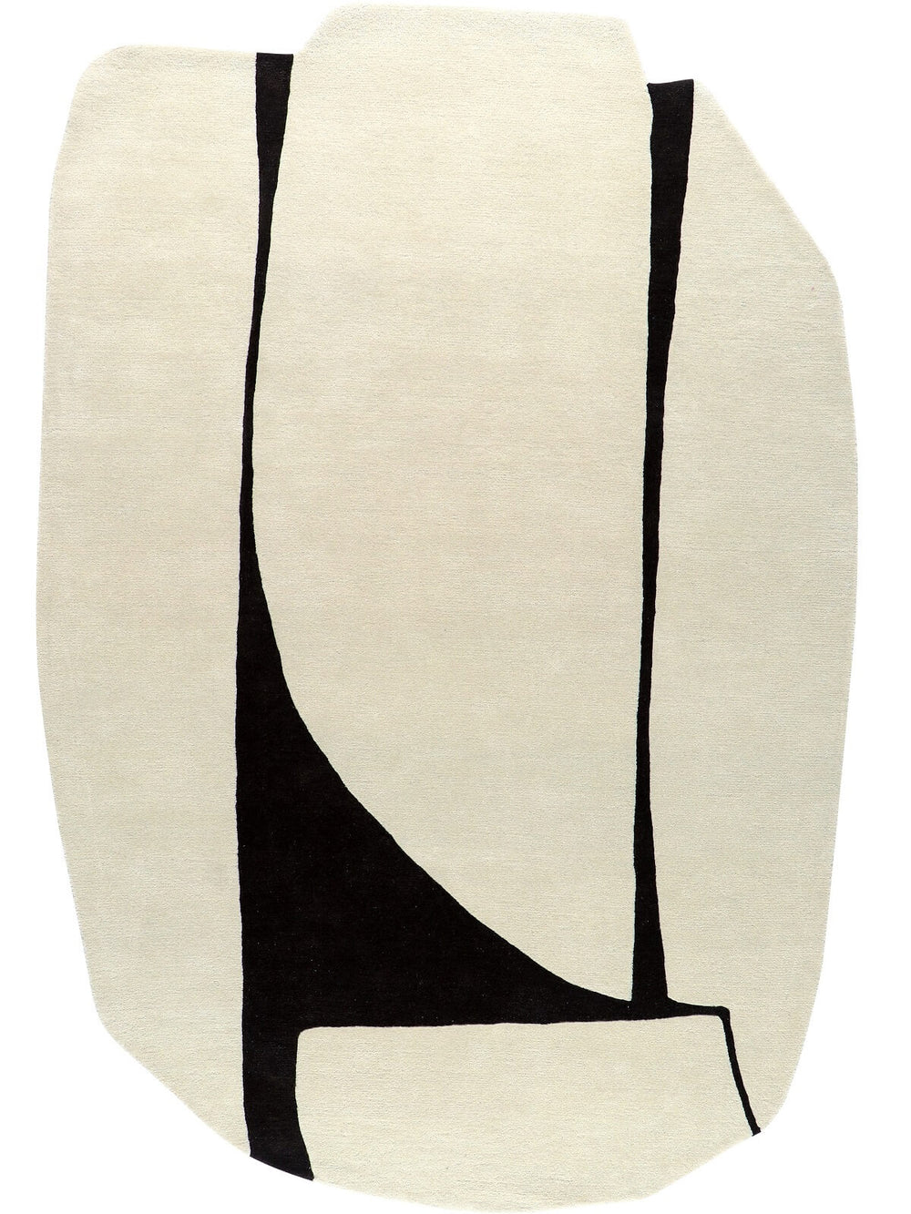 Modern Black & Ivory Abstract Geometric Area Rug