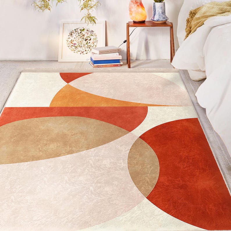 Modern Abstract Geometric Wave Rug