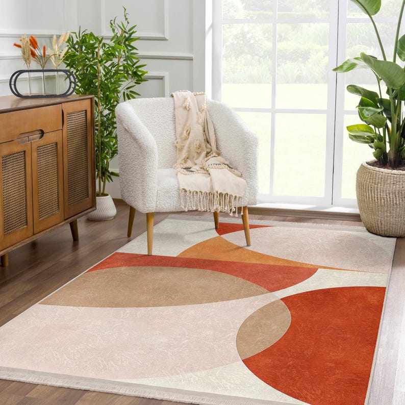 Modern Abstract Geometric Wave Rug
