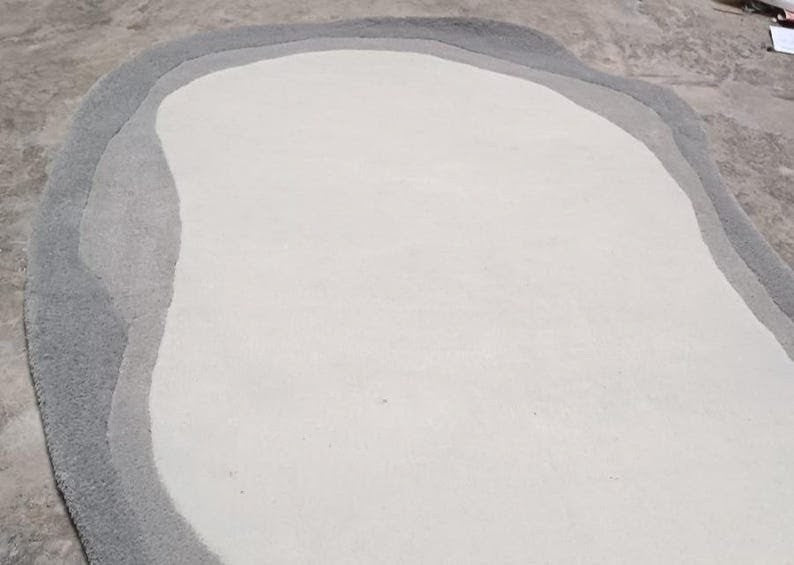 Grey & Ivory Organic Wool Rug