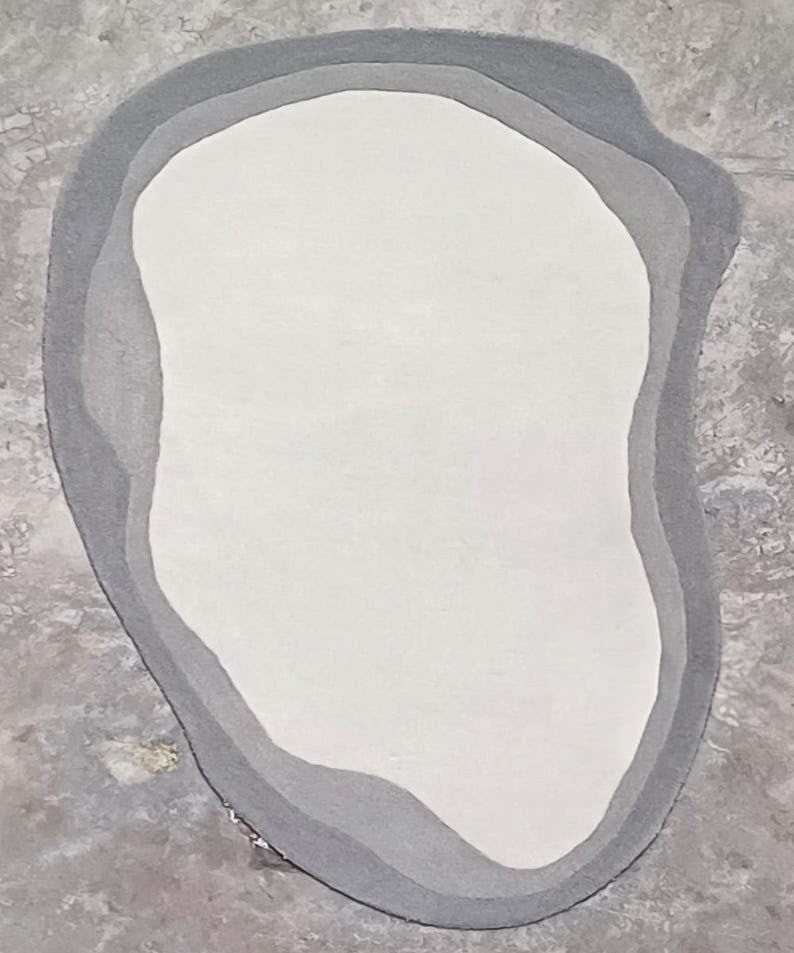 Grey & Ivory Organic Wool Rug