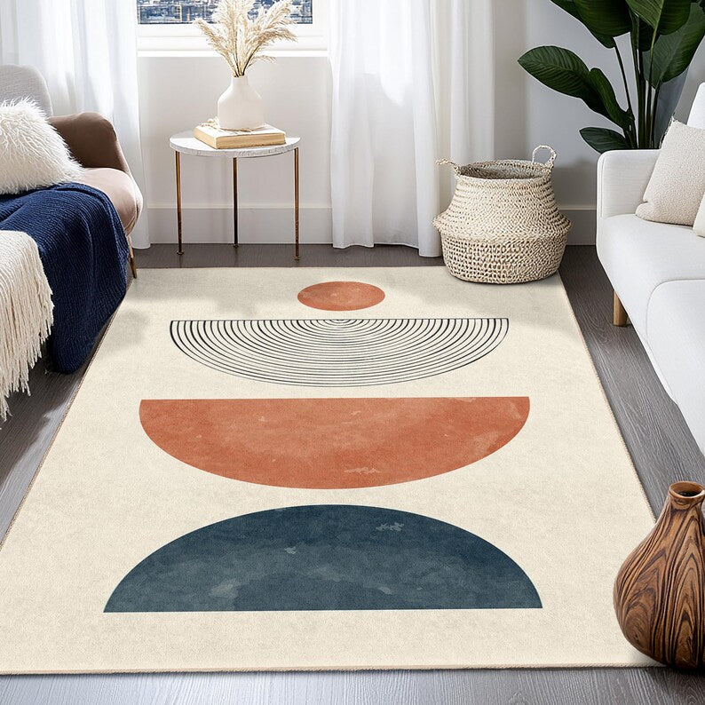 Modern Geometric Abstract Shapes Rug
