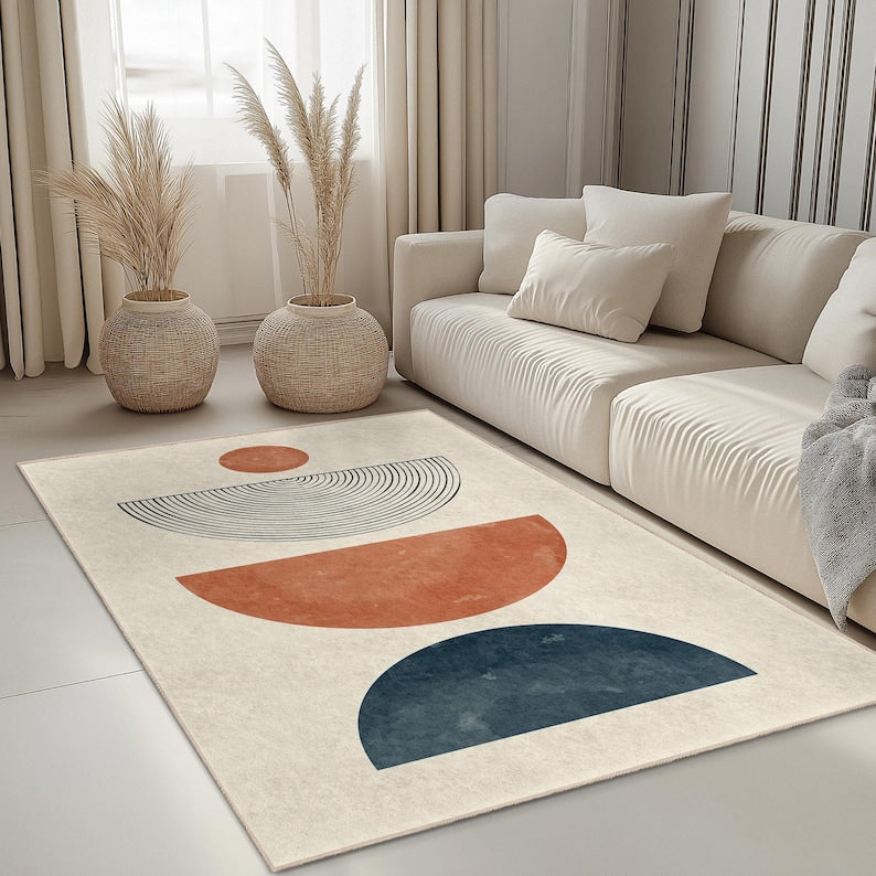 Modern Geometric Abstract Shapes Rug