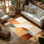 Modern Geometric Color Block Rug