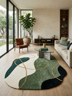 Green & Ivory Organic Rug