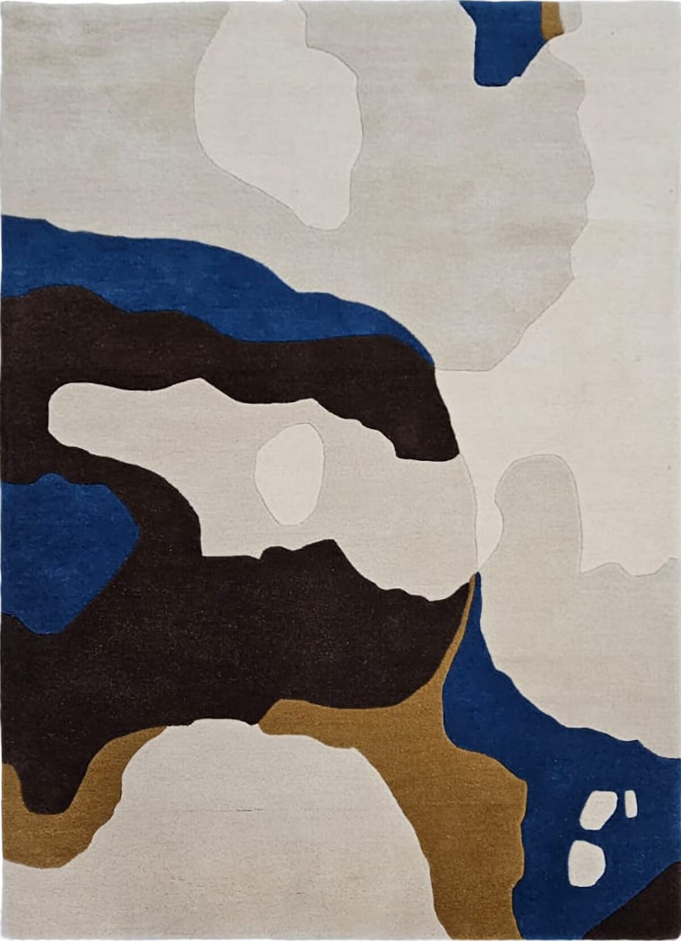 Modern Abstract Navy Blue & Black Area Rug