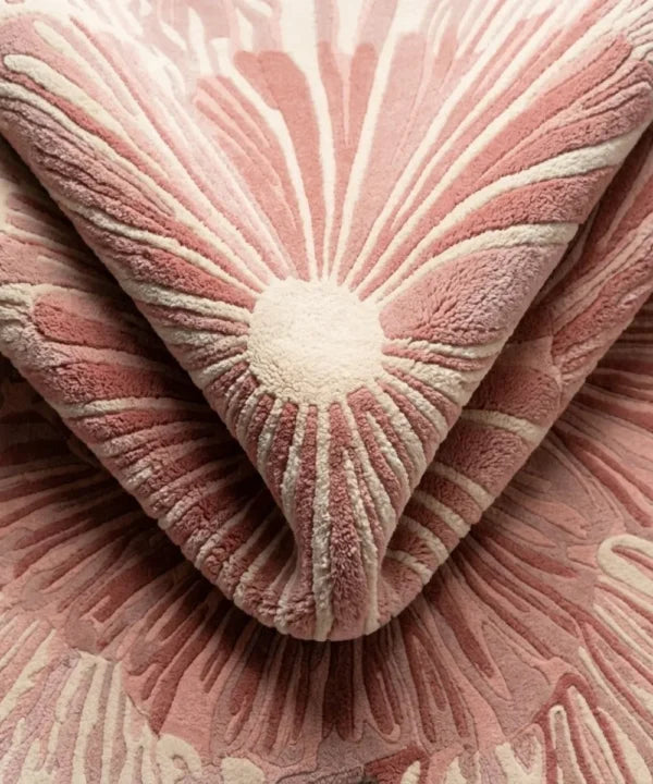 Blush Bloom Abstract Shaped Rug