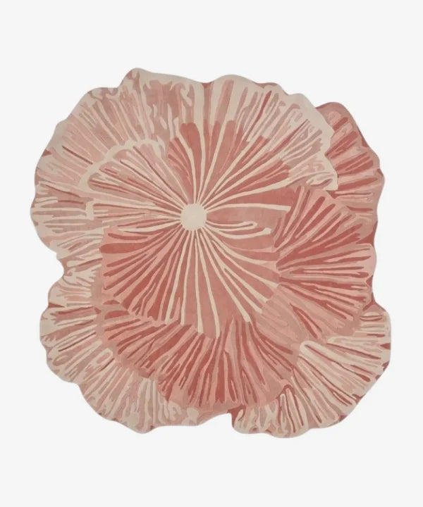 Blush Bloom Abstract Shaped Rug