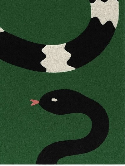 Green & Black Snake Graphic Tufted Area Rug